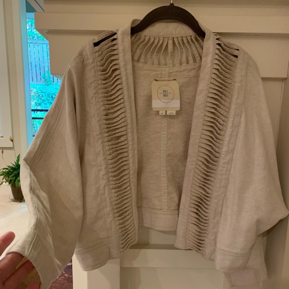Cool linen/cotton bolero jacket by Hel Hel M/L